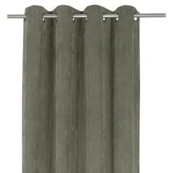 Rideau tamisant à œillets velours côtelé Akola vert kaki foncé H.260 x l.140cm GoodHome