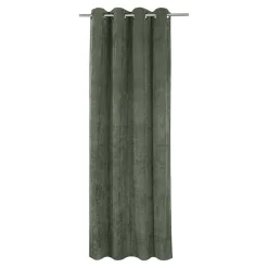 Rideau tamisant à œillets velours côtelé Akola vert kaki foncé H.260 x l.140cm GoodHome