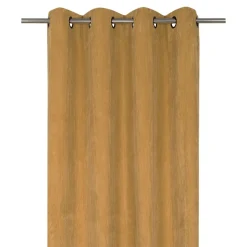 Rideau tamisant à œillets velours côtelé Akola marron camel H.260 x l.140cm GoodHome