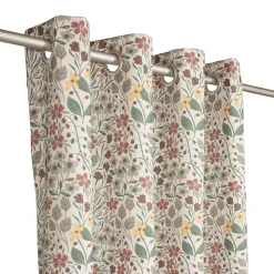Rideau tamisant à oeillets fleuri liberty rose, vert H.260 x l.140cm Casa Mediterranea 1967 SL