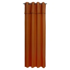 Rideau tamisant à oeillets en coton, point de bourdon Mongla terracotta H.260 x l.140cm GoodHome