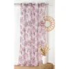 Rideau tamisant à oeillets fleuri rose aquarelle H.260 x l.145cm Linder