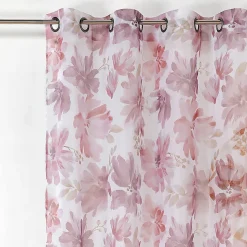 Rideau tamisant à oeillets fleuri rose aquarelle H.260 x l.145cm Linder