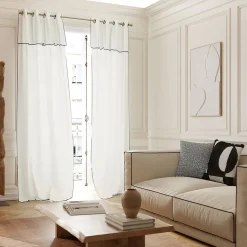 Rideau tamisant à oeillets en coton, point de bourdon Mongla blanc H.260 x l.140cm GoodHome