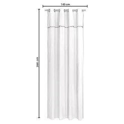 Rideau tamisant à oeillets en coton, point de bourdon Mongla blanc H.260 x l.140cm GoodHome