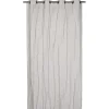 Rideau tamisant à oeillets tissage surpiqué beige et gris H.260 x l.140cm Deko & Co