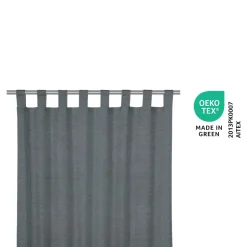 Rideau tamisant à passants effet tissé gris béton L.260 x l.140cm