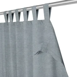 Rideau tamisant à passants effet tissé gris béton L.260 x l.140cm