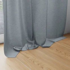Rideau tamisant à passants effet tissé gris béton L.260 x l.140cm
