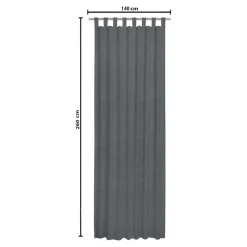 Rideau tamisant à passants effet tissé gris béton L.260 x l.140cm