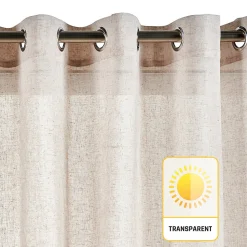 Rideau tamisant beige rideaux salon voilage elegant 280 x 300