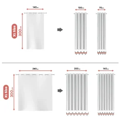 Rideau tamisant blanc rideaux salon voilage elegant 140 x 300