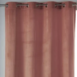 Rideau tamisant en velours ras (140x240 cm - Rose Clair)