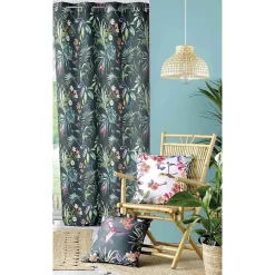 Rideau tamisant esprit exotique (140x260 cm - Vert emeraude)