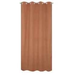 Rideau thermique à œillets velours côtelé marron camel H.240 x l.135cm JBY Creation