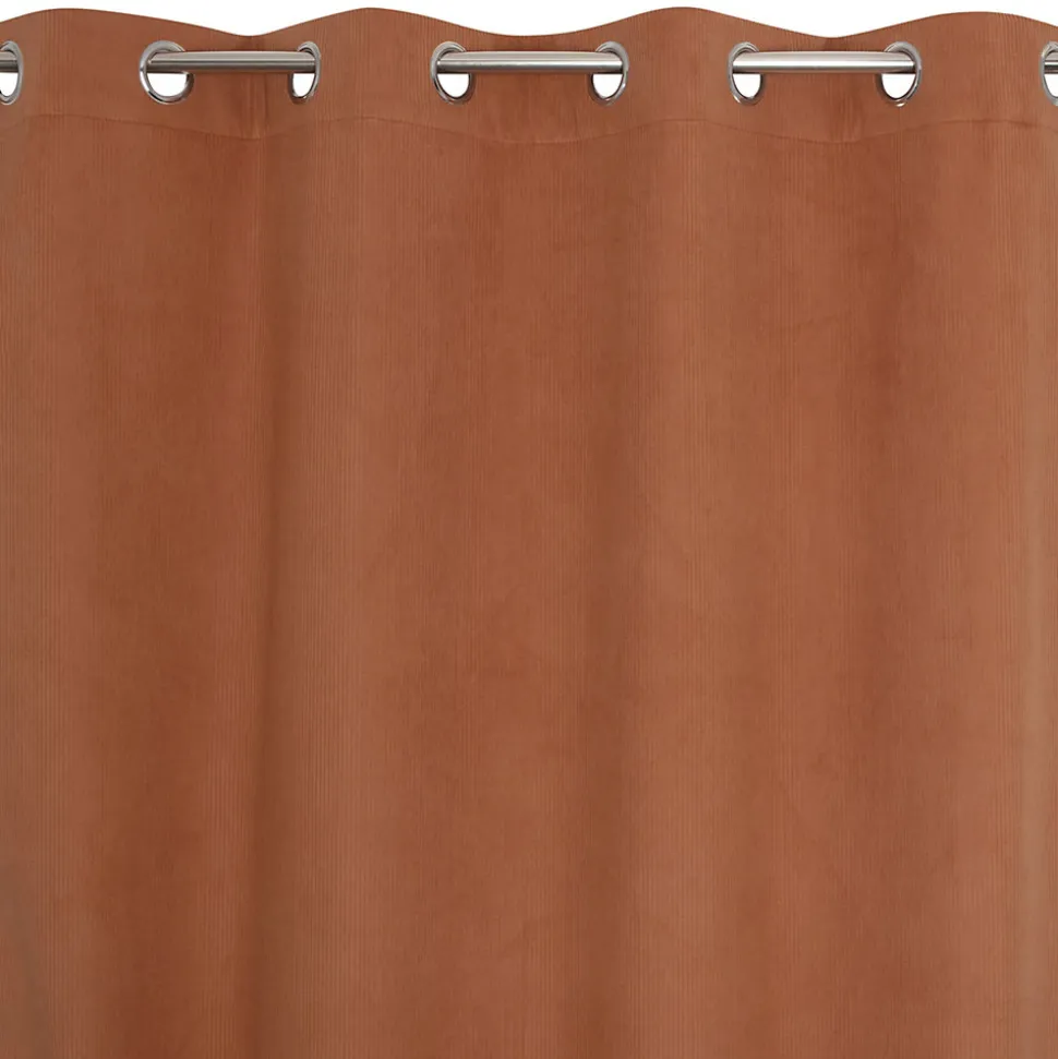 Rideau thermique à œillets velours côtelé marron camel H.240 x l.135cm JBY Creation