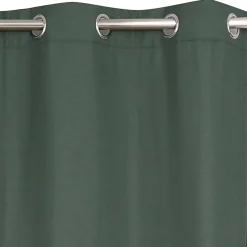 Rideau thermique à œillets effet lin vert L.240 x l.140cm