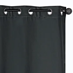 Rideau thermique à œillets gris foncé l.140 x H. 240cm