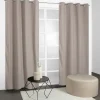 Rideau thermique à œillets velours côtelé beige taupe H.240 x l.135cm JBY Creation