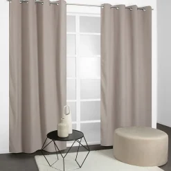 Rideau thermique à œillets velours côtelé beige taupe H.240 x l.135cm JBY Creation