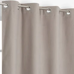 Rideau thermique à œillets velours côtelé beige taupe H.240 x l.135cm JBY Creation