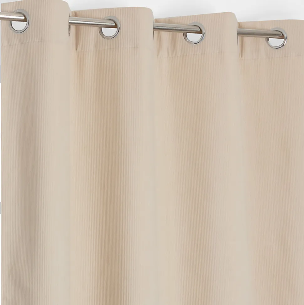 Rideau thermique à œillets velours côtelé blanc écru H.240 x l.135cm JBY Creation