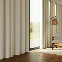 Rideau thermique à œillets effet velours tissé Kulti vert sauge L.280 x l.140cm GoodHome