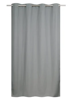 Rideau thermique à œillets effet lin gris L.240 x l.140cm