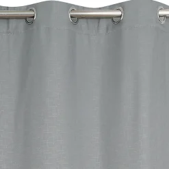 Rideau thermique à œillets effet lin gris L.240 x l.140cm