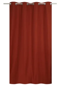 Rideau thermique à œillets effet lin rouge épice L.240 x l.140cm