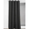 Rideau thermique à oeillets uni Luna gris anthracite L.260 x l.140cm Rocle