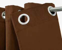 Rideau thermique à oeillets Farm velours marron camel l.140 x H.260 cm Tendence