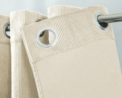 Rideau thermique à oeillets Farm velours beige écru l.140 x H.260cm Tendence