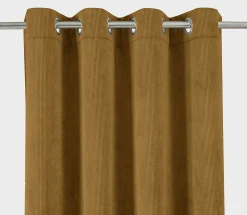 Rideau thermique à oeillets Farm velours jaune moutarde l.140 x H.260cm Tendence