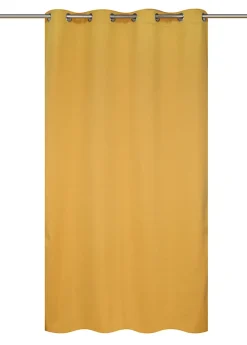 Rideau thermique à oeillets effet lin jaune ocre L.240 x l.140cm Ornami