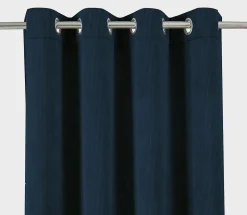 Rideau thermique à oeillets Farm velours bleu marine l.140 x H.260 cm Tendence