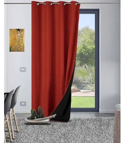 Rideau thermique aspect velours "Galena" - 140x260cm - Rouge