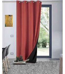 Rideau thermique aspect velours "Galena" - 140x260cm - Terre cuite