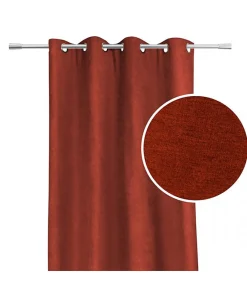 Rideau thermique aspect velours "Galena" - 140x260cm - Terre cuite