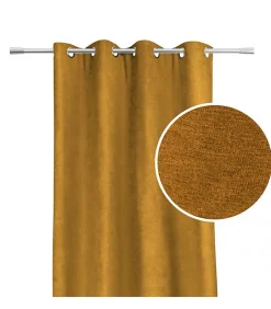 Rideau thermique aspect velours "Galena" - 140x260cm - Ocre