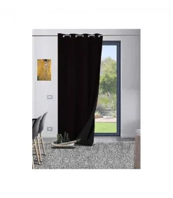 Rideau thermique aspect velours "Galena" - 140x260cm - Noir