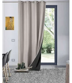 Rideau thermique aspect velours "Galena" - 140x260cm - Gris