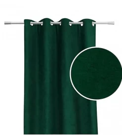 Rideau thermique aspect velours "Galena" - 140x260cm - Vert foncé