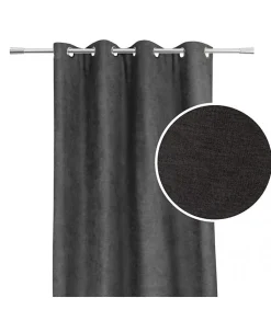 Rideau thermique aspect velours "Galena" - 140x260cm - Gris anthracite