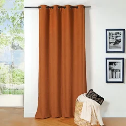 Rideau thermique au style bouclette (140x260 cm - Terracotta)