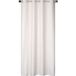 Rideau Thermique effet Lin chiné doublé polaire ton sur ton à œillets 135x240cm prêt a poser, kaki clair