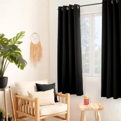 Rideau thermique en microfibre doublée (135x180 cm - Noir)
