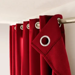 Rideau thermique en microfibre doublée (135x240 cm - Rouge)