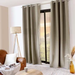 Rideau thermique en microfibre doublée (135x240 cm - Naturel)