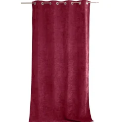 Rideau thermique en velours doublé polaire (140x260 cm - Rouge foncé)